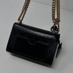 Gucci GG Marmont Leather Chain Black Shoulder Bag AF632