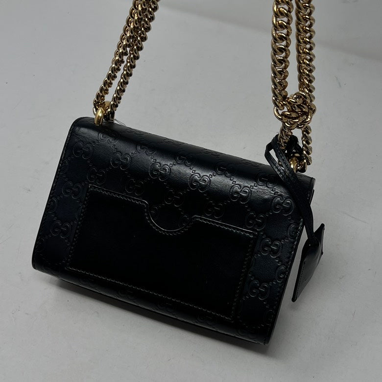 Gucci GG Marmont Leather Chain Black Shoulder Bag AF632