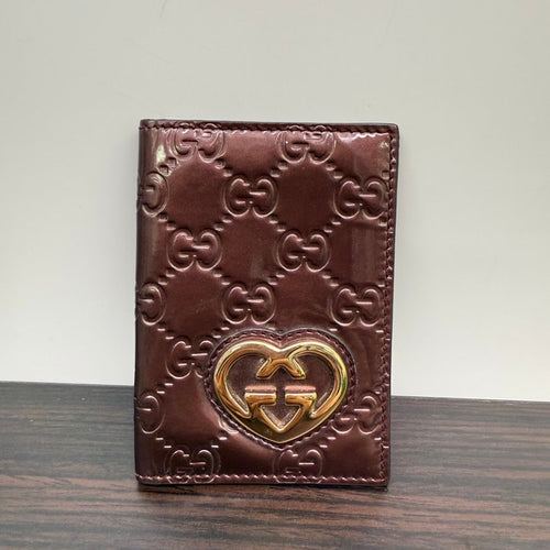 Gucci GG Heart Card Case N432909 Burgundy Leather Card Holder