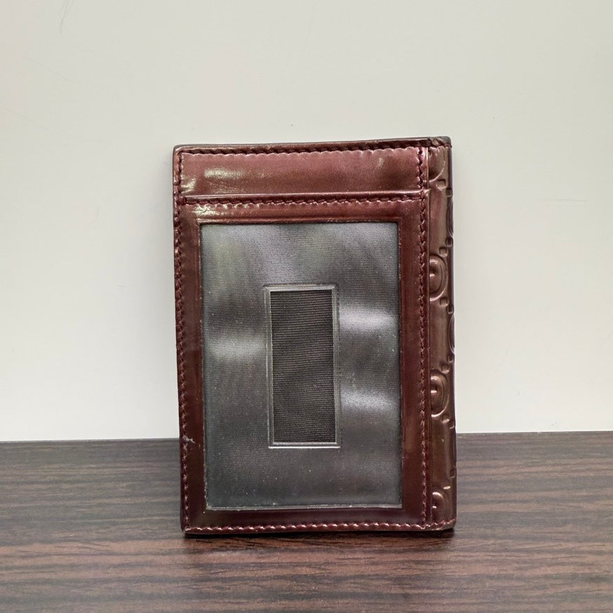 Gucci GG Heart Card Case N432909 Burgundy Leather Card Holder