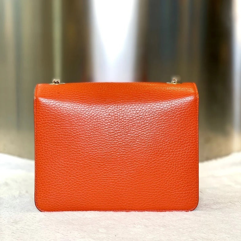 Gucci Chain Bag 2881 in Orange Leather - Crossbody