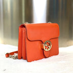 Gucci Chain Bag 2881 in Orange Leather - Crossbody