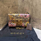 Gucci Padlock Shoulder Bag Beige Multicolor Leather