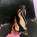 Gucci Black and Beige Leather Chain Shoulder Bag AF708