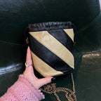 Gucci Black and Beige Leather Chain Shoulder Bag AF708