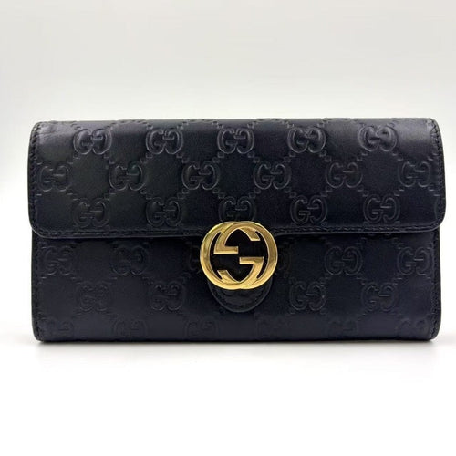 Gucci   Interlocking G Leather Wallet Black