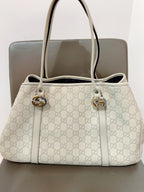Gucci Classic GG Tote Beige Canvas Shoulder Bag