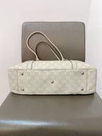 Gucci Classic GG Tote Beige Canvas Shoulder Bag