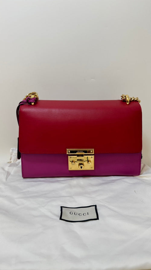 Gucci Padlock Bag Red/Pink Leather Shoulder Bag