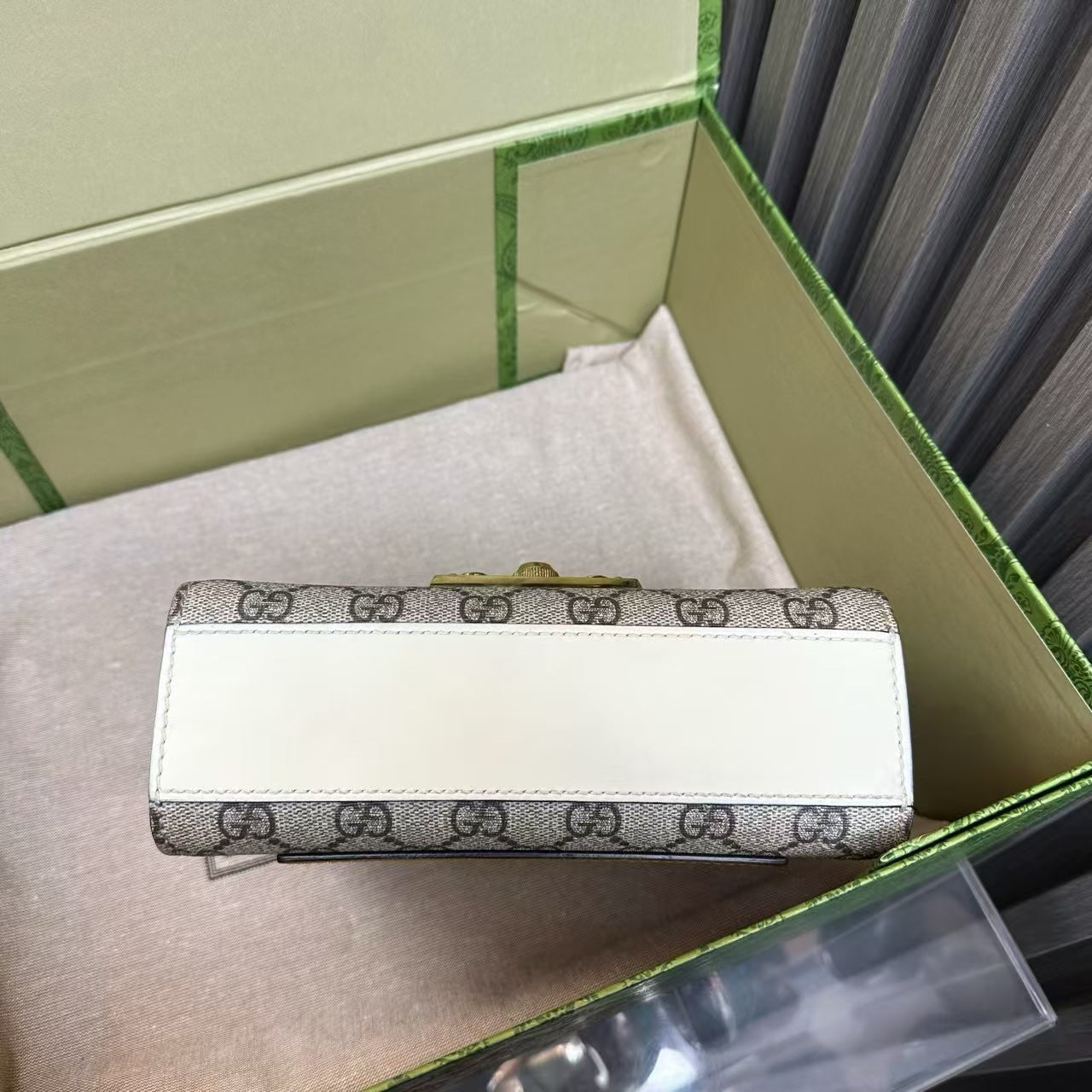 Gucci Padlock Shoulder Bag White GG Canvas