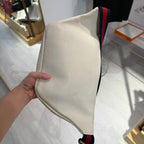 Gucci   Oversize White Leather Chest or Wrist Bag