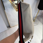 Gucci   Oversize White Leather Chest or Wrist Bag