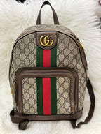 Gucci GG Supreme Ophidia Backpack Beige Canvas