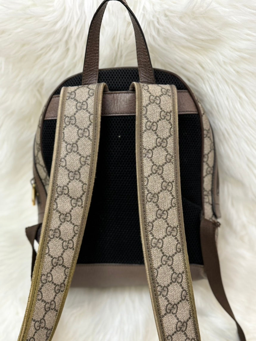Gucci GG Supreme Ophidia Backpack Beige Canvas
