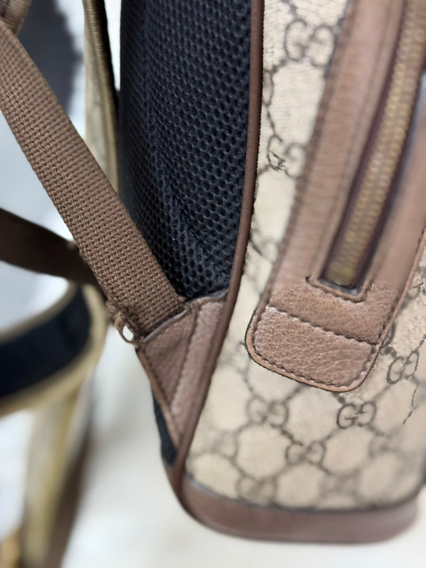 Gucci GG Supreme Ophidia Backpack Beige Canvas