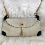 Gucci Suede Beige Black Tiger Head Shoulder Bag