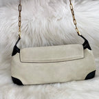 Gucci Suede Beige Black Tiger Head Shoulder Bag