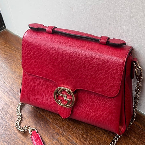 Gucci Interlocking Leather Chain Shoulder Bag AF781