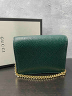Gucci Horsebit Chain Wallet JX68950100 Green Leather Wallet