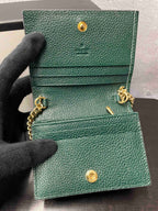 Gucci Horsebit Chain Wallet JX68950100 Green Leather Wallet