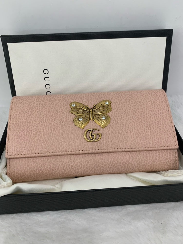 Gucci   GG Marmont Pink Leather Wallet