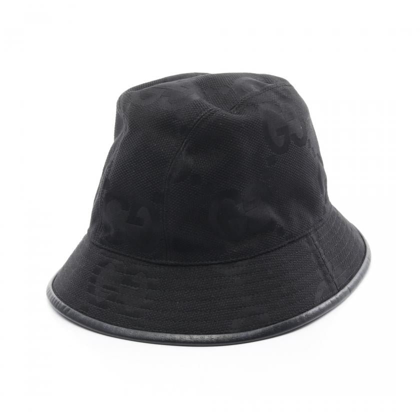 GUCCI Jumbo GG Bucket Hat Black Cotton XXL