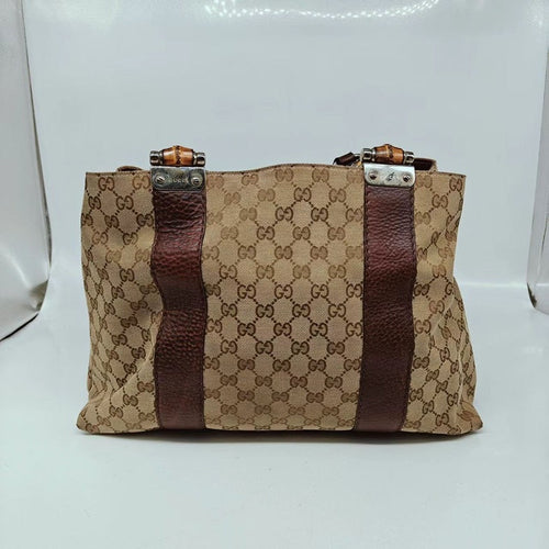 Gucci GG Canvas Tote Vintage Brown Medium Tote Bag