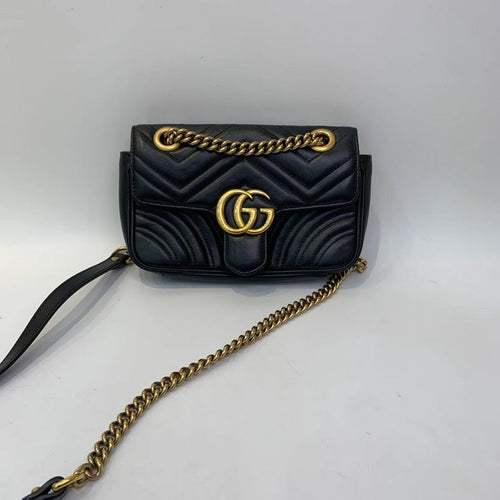Gucci Classic Marmont Black Calfskin Crossbody Bag