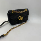 Gucci Classic Marmont Black Calfskin Crossbody Bag