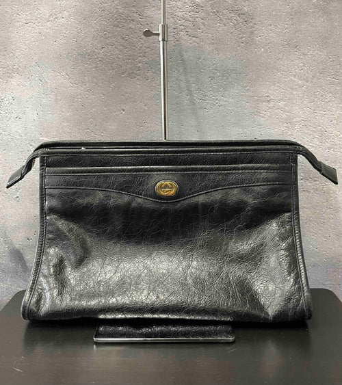 Gucci Clutch JZ35235200 Black Leather Bag