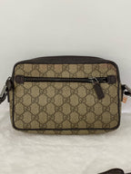 Gucci Monogram Camera Box Beige Canvas Crossbody Bag