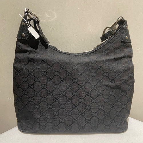 Gucci GG Monogram Black Shoulder Bag - Canvas, Medium