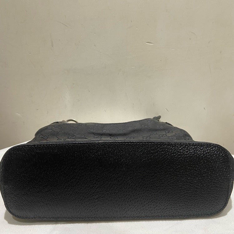 Gucci GG Monogram Black Shoulder Bag - Canvas, Medium