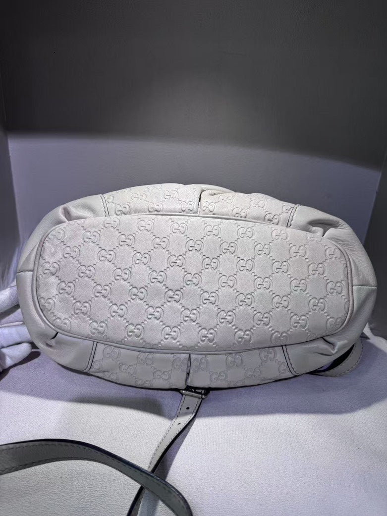 Gucci White GG Canvas Sukey Shoulder Bag