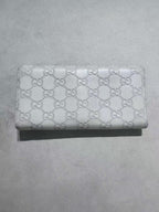 Gucci White GG Guccissima Canvas Clutch Wallet
