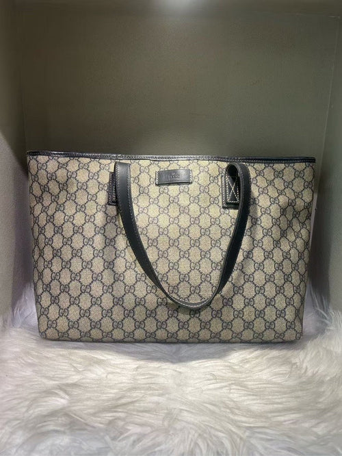 Gucci GG Canvas Beige Shoulder Tote Bag