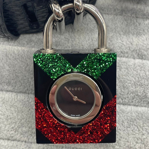Gucci Watch QZ 35mm SS/Leather 14-17cm Box&Paperwork 17304431 zn4342