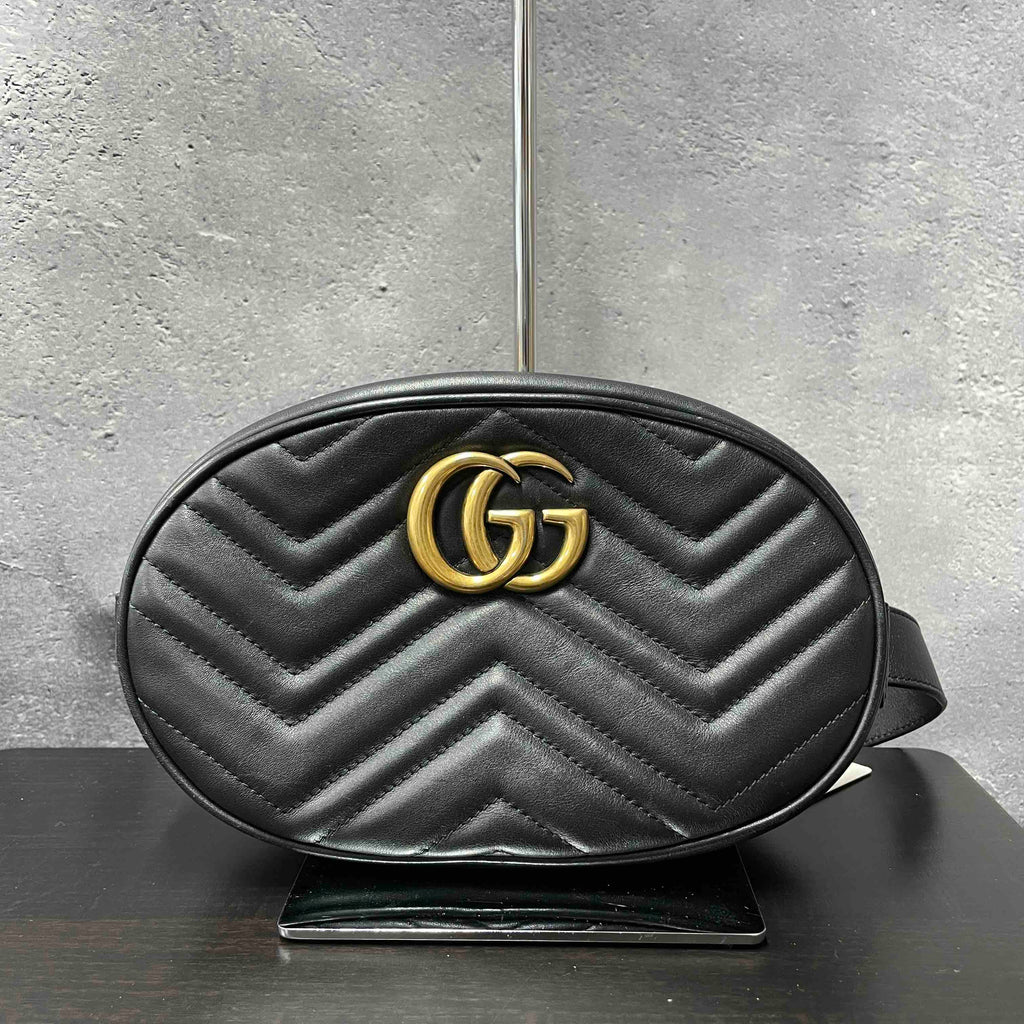 Gucci GG Marmont Belt Bag JZ397113000 - Black Leather Waist Bag