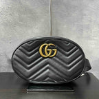 Gucci GG Marmont Belt Bag JZ397113000 - Black Leather Waist Bag