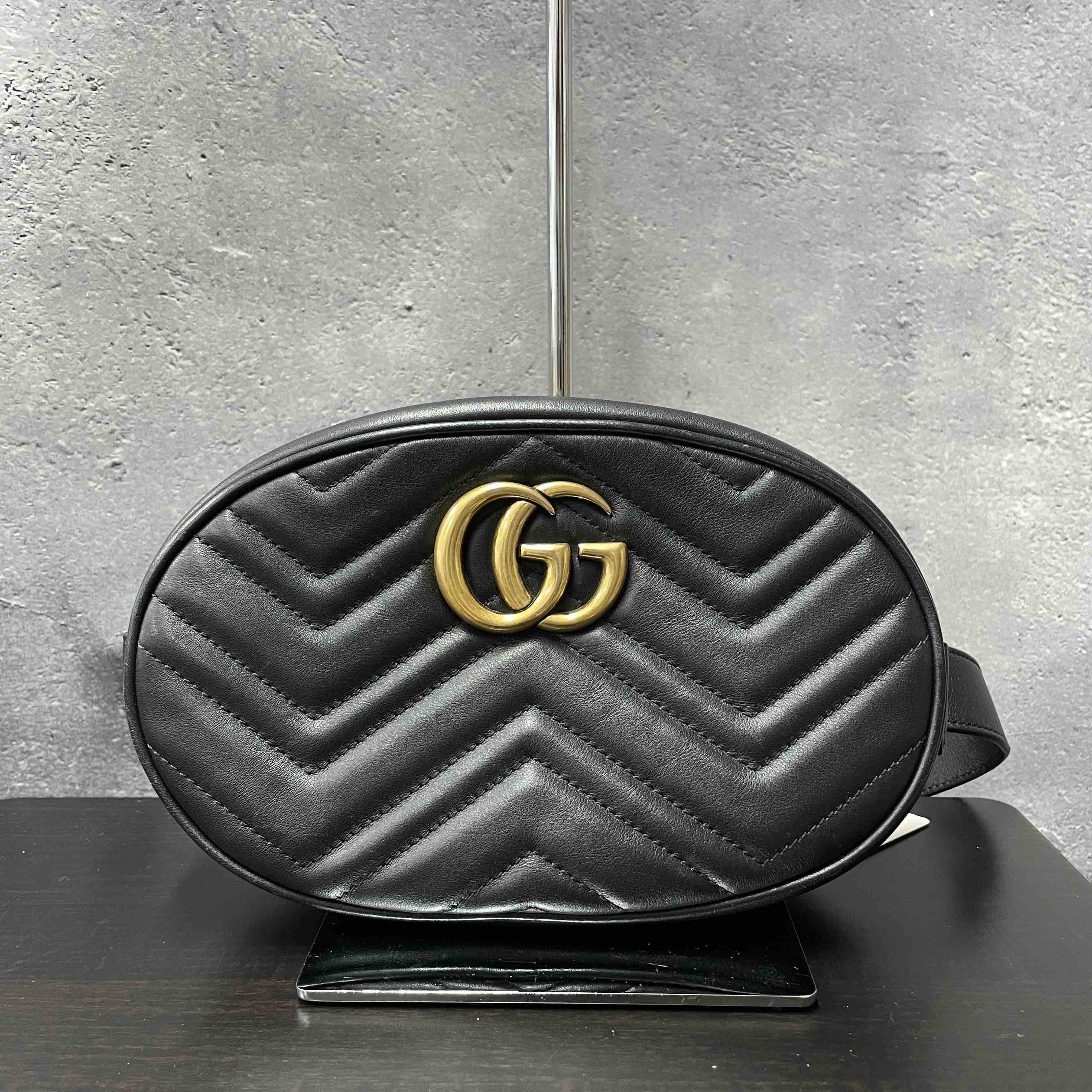 Gucci GG Marmont Belt Bag JZ397113000 - Black Leather Waist Bag
