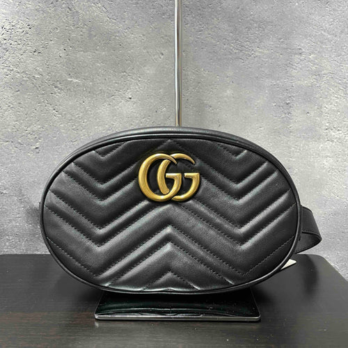 Gucci GG Marmont Belt Bag JZ397113000 - Black Leather Waist Bag