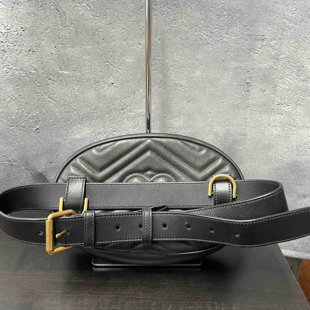 Gucci GG Marmont Belt Bag JZ397113000 - Black Leather Waist Bag