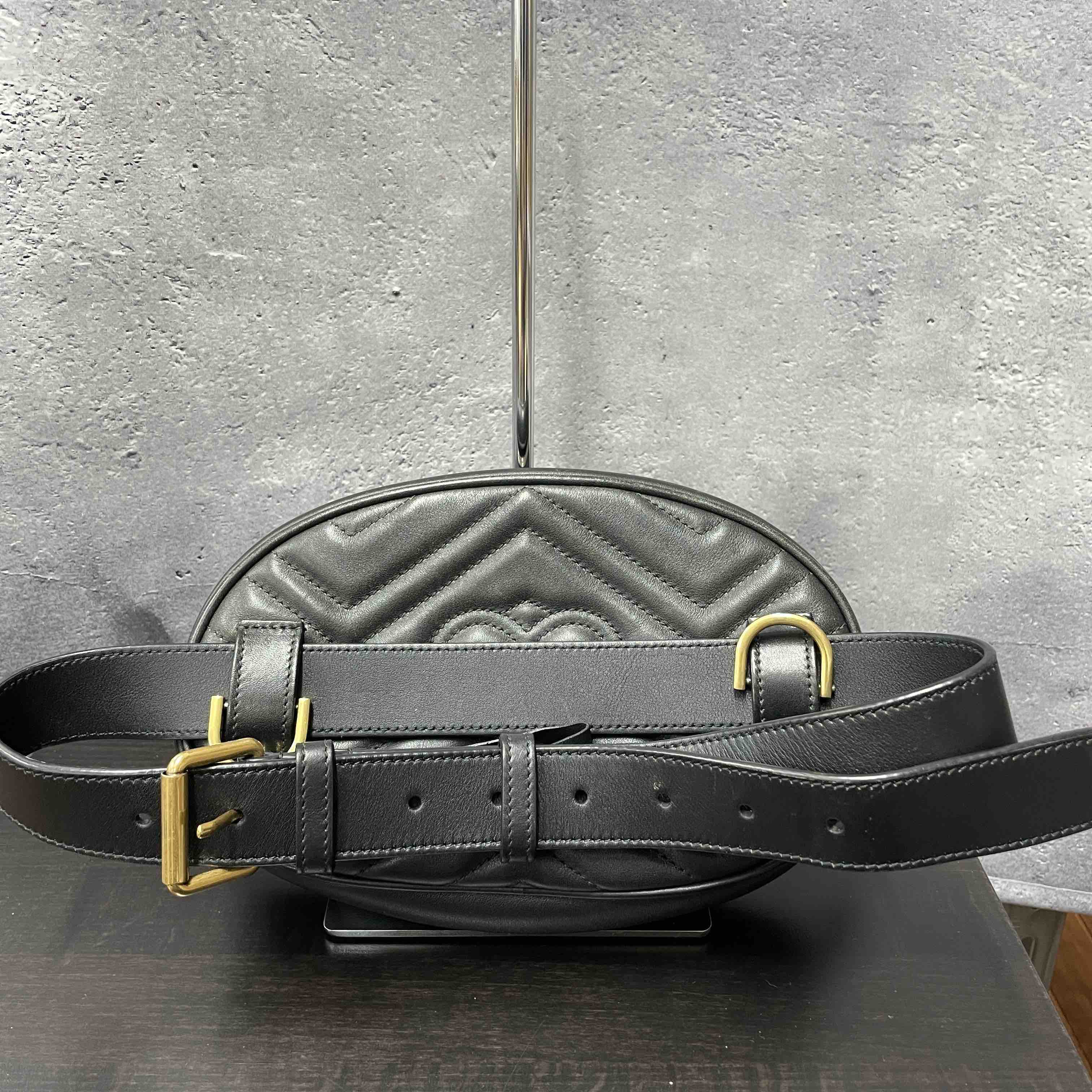 Gucci GG Marmont Belt Bag JZ397113000 - Black Leather Waist Bag