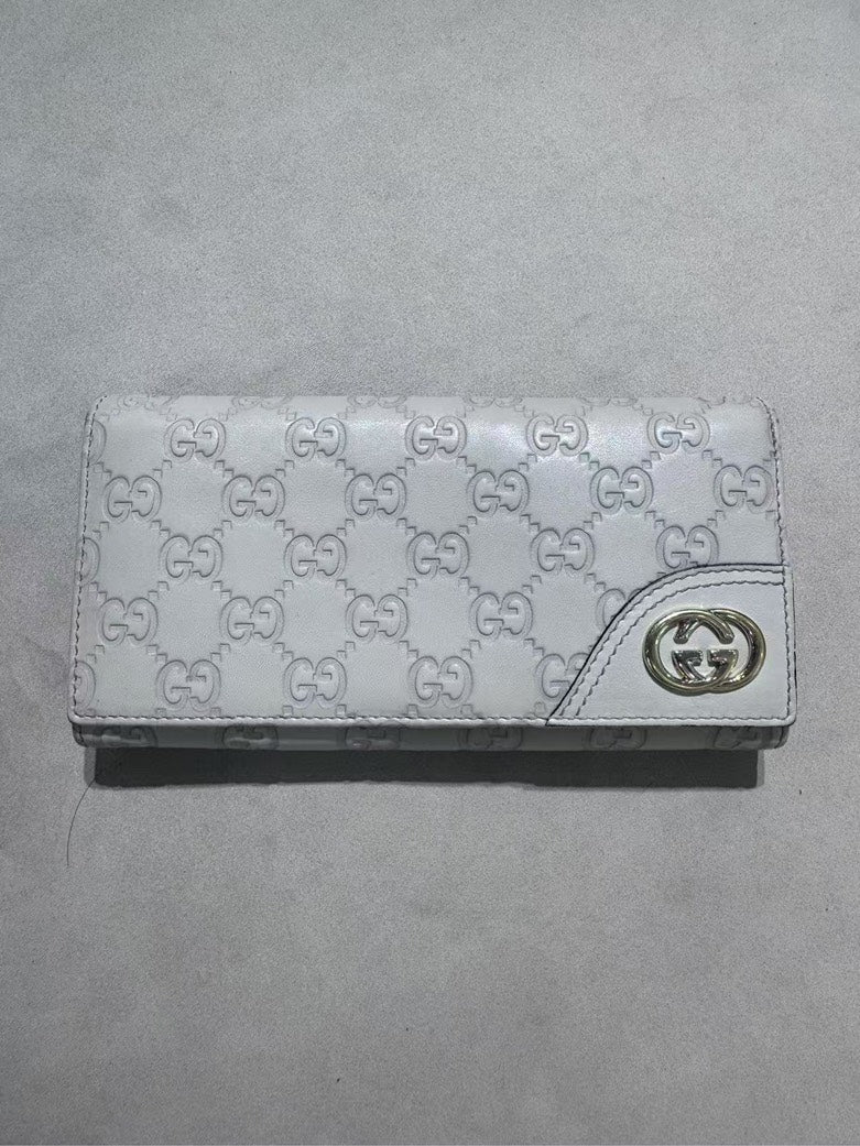 GUCCI GG Marmont White Leather  Wallet