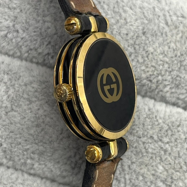 Gucci QZ Watch 21.5mm GP/Leather 16cm zn6642F