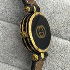 Gucci QZ Watch 21.5mm GP/Leather 16cm zn6642F