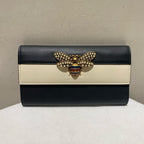 Gucci Bee Long Wallet Black Leather Wallet
