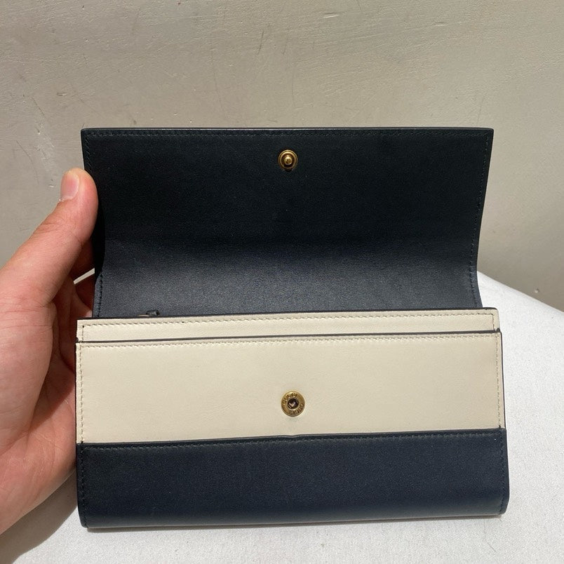 Gucci Bee Long Wallet Black Leather Wallet