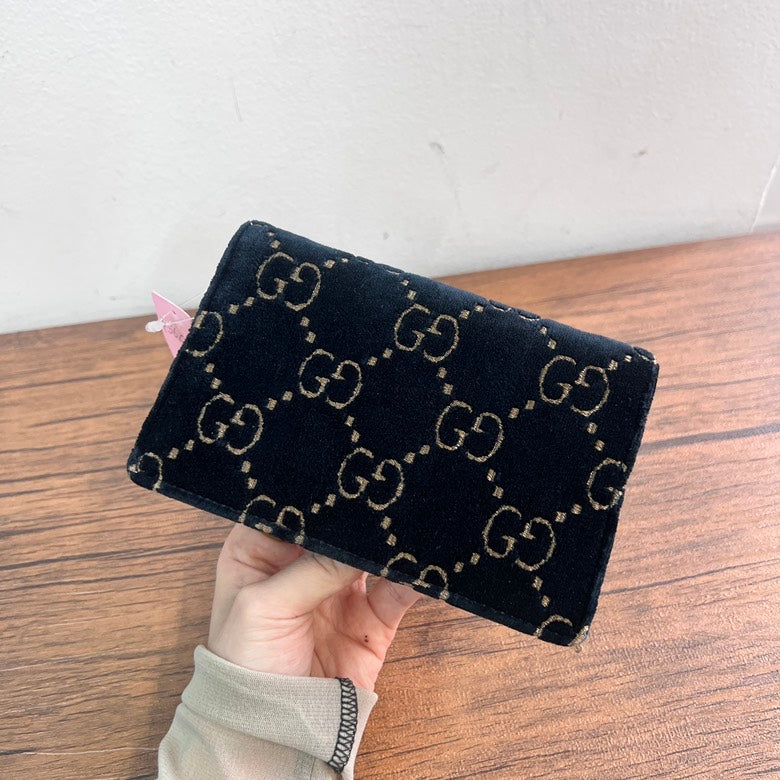Gucci Suede&Leather Chain Shoulder Bag