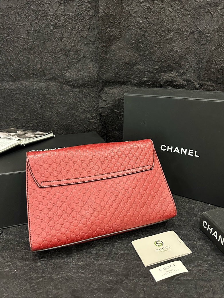 Gucci Red Emily 30 Tassel Chain Shoulder Bag